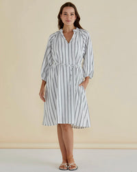 Jenna Dress / Black & White Stripe
