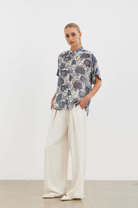 Elia Scoop Shirt - Ivory Atelier Bloom