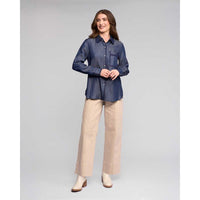 Banner Shirt / Deep Blue - Girl Next Door Fashion