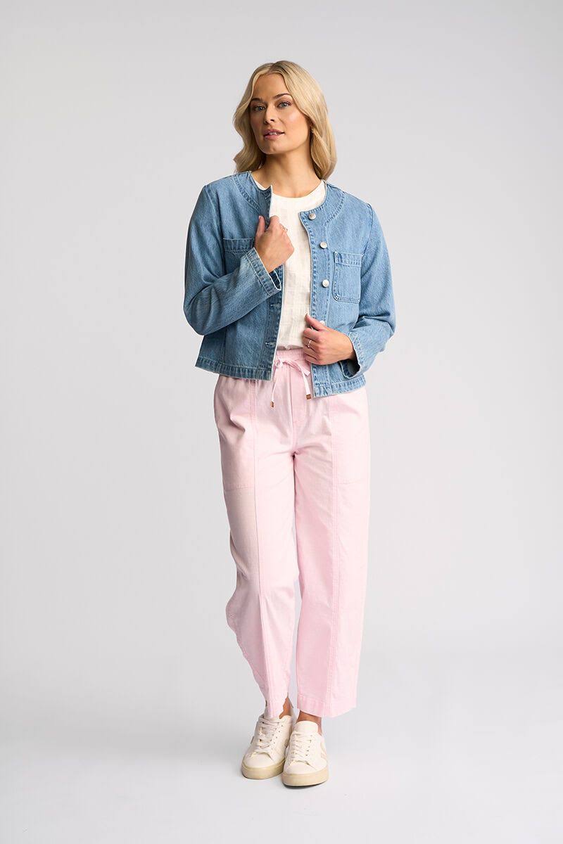 Cable Jacket / Light Wash Denim