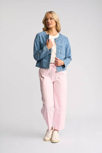 Cable Jacket / Light Wash Denim