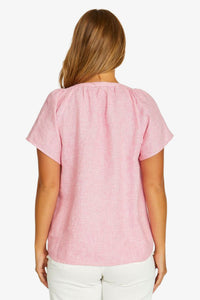 Mini Check Top / Hot Pink - White