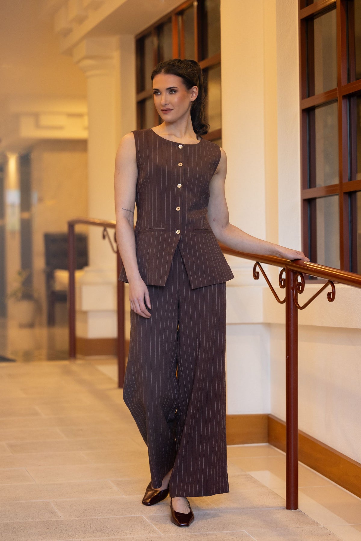 Continuity Pant / Cocoa Stripe