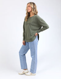 Washed Simplified Crew - Khaki