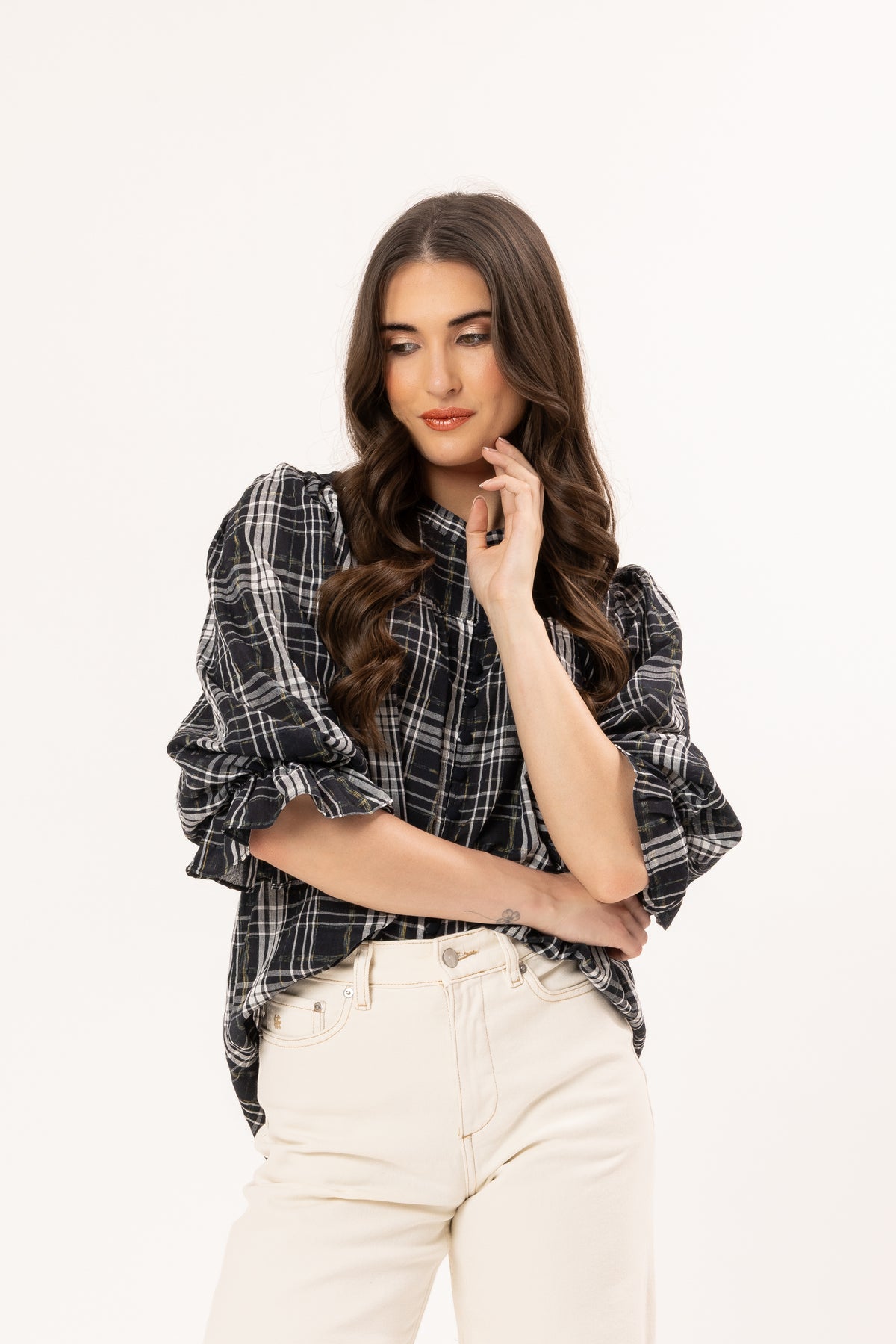 Celia Blouse - Blue Check