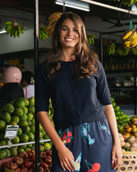 Yvette S/S Cardi / Navy