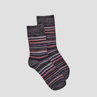 Fine Line Stripe Sock / Charcoal