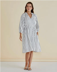 Jenna Dress / Black & White Stripe