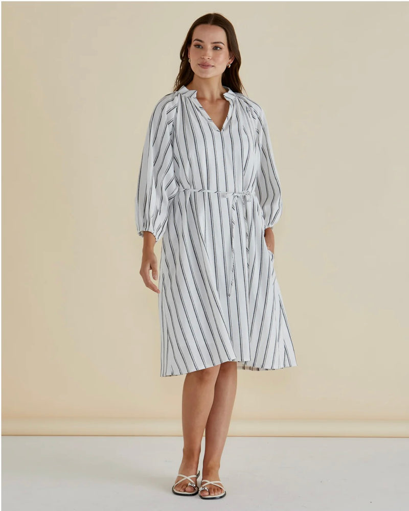Jenna Dress / Black & White Stripe
