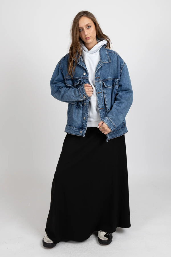 Blown Out Denim Jacket / Midi Blue