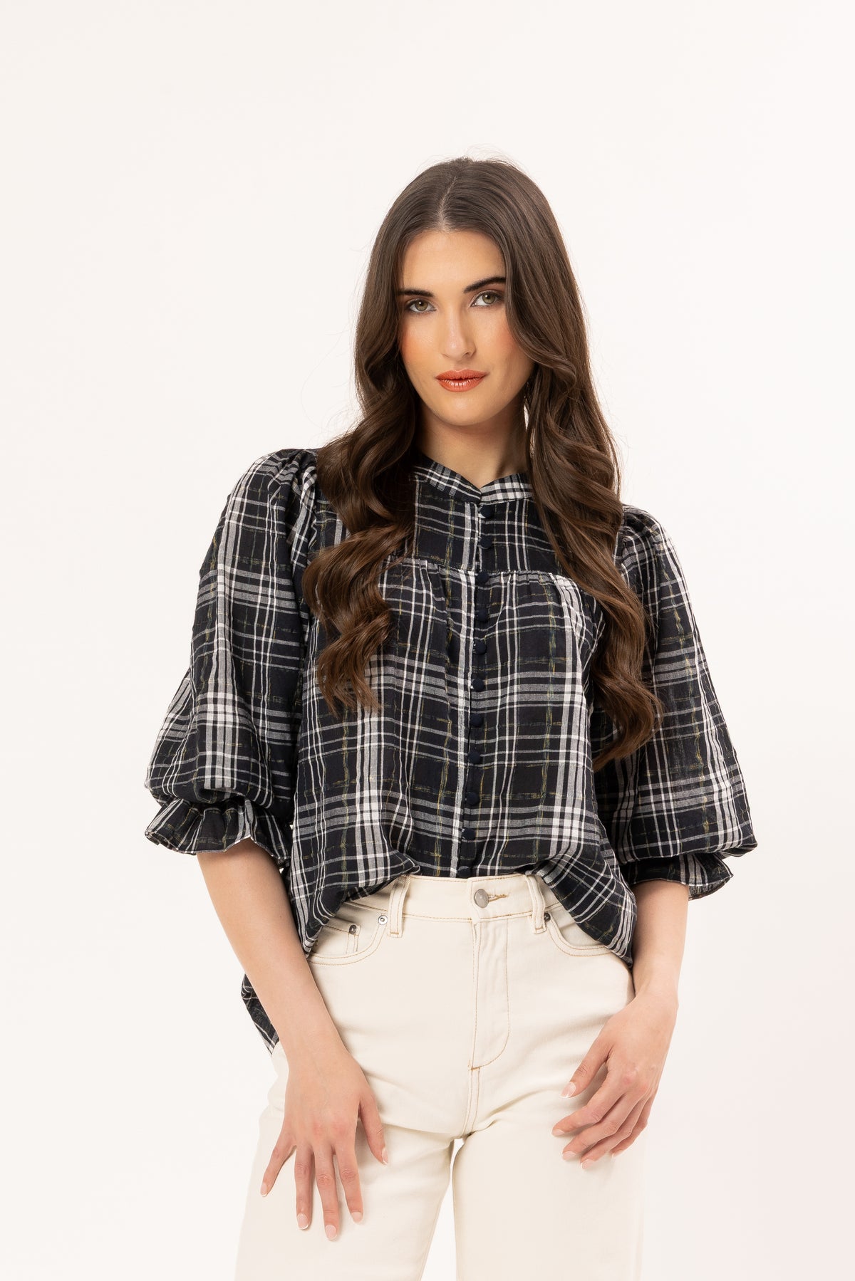 Celia Blouse - Blue Check