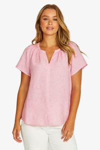 Mini Check Top / Hot Pink - White