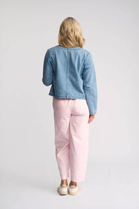 Cable Jacket / Light Wash Denim