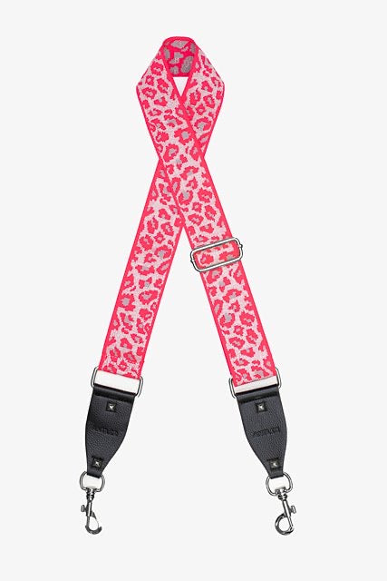 Bag Strap -  Cheetah Silver & Pink