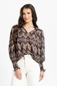 Byron Blouse / Espresso Ziggy