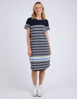 Aligner Tee Dress - Navy & White Stripe