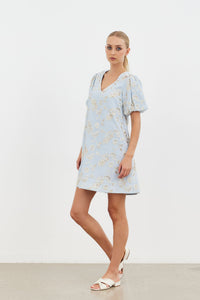 Harmony Mini Dress - Baby Blue Embroidery