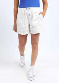 Emma Relaxed Denim Short / Vintage White