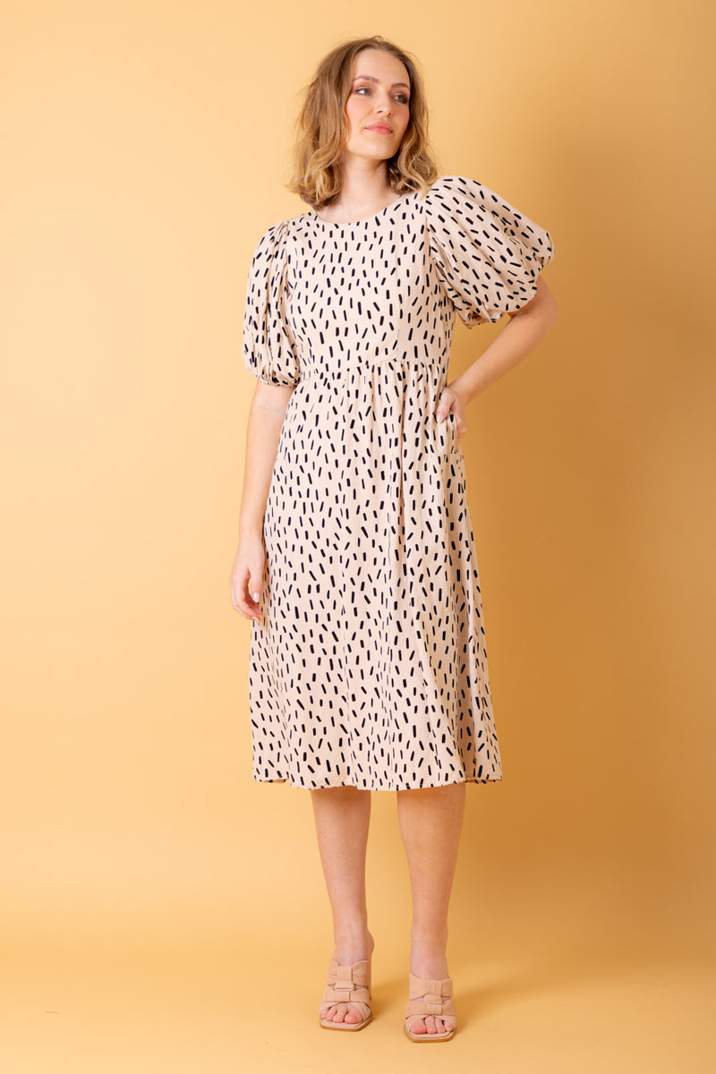 Hayley Dress - Sprinkle Beige