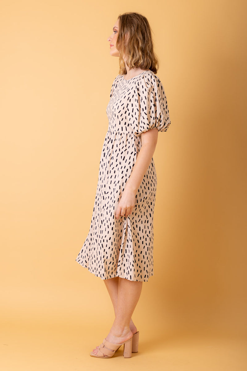 Hayley Dress - Sprinkle Beige