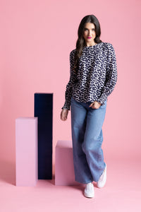 Wishful Top / Navy Poppy - Girl Next Door Fashion