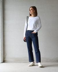 Wide Leg Ankle Grazer Jean - Ink Denim