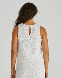 Kai Crochet Lace Tank / White