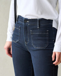 Wide Leg Ankle Grazer Jean - Ink Denim