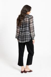 Honey Combe Blouse / Black Lurex Check