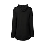 Merino Zip Up Hooded Jacket With Scooped Hem - Black