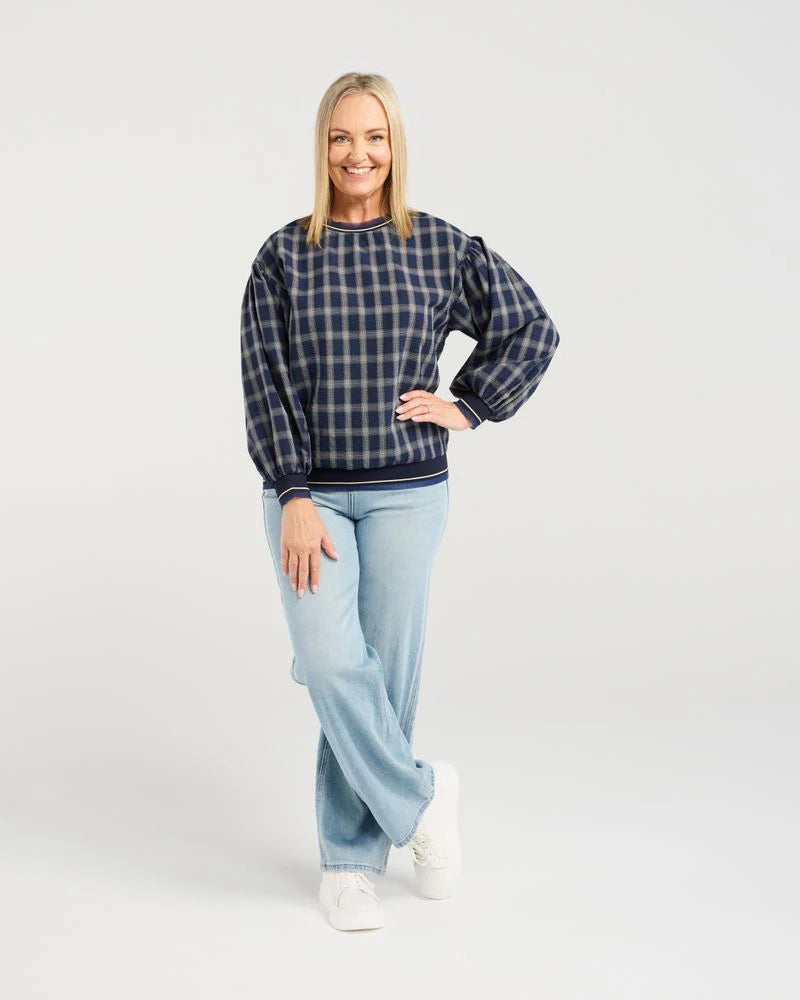 Emily Top / Ink Check Lines