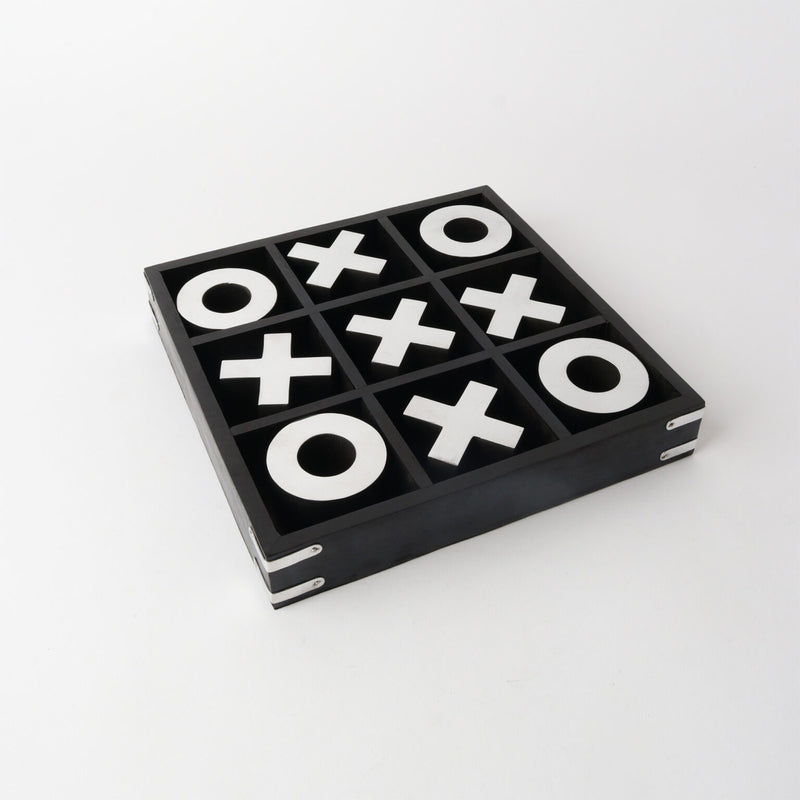 Tic Tac Toe 25cm x 25cm - Black + Silver
