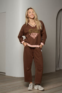 Barrel Leg Track Pants / Chocolate