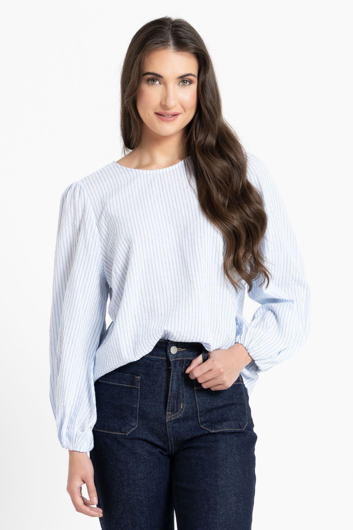 Brilliance Top / Blue Stripe