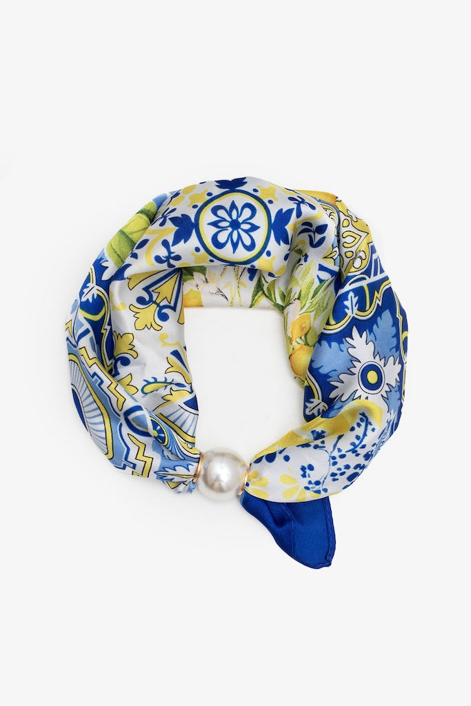Pearl Fasten Neck Tie - Limoncello