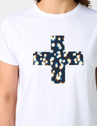Ace Tshirt - White Leopard Cross
