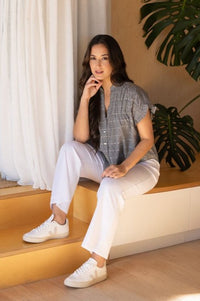 Addison Top - Black Check
