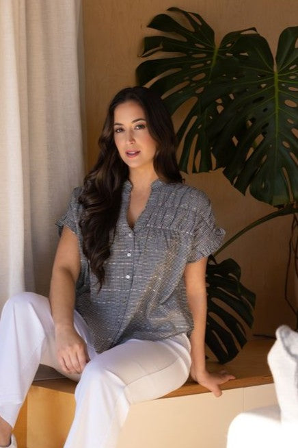 Addison Top - Black Check