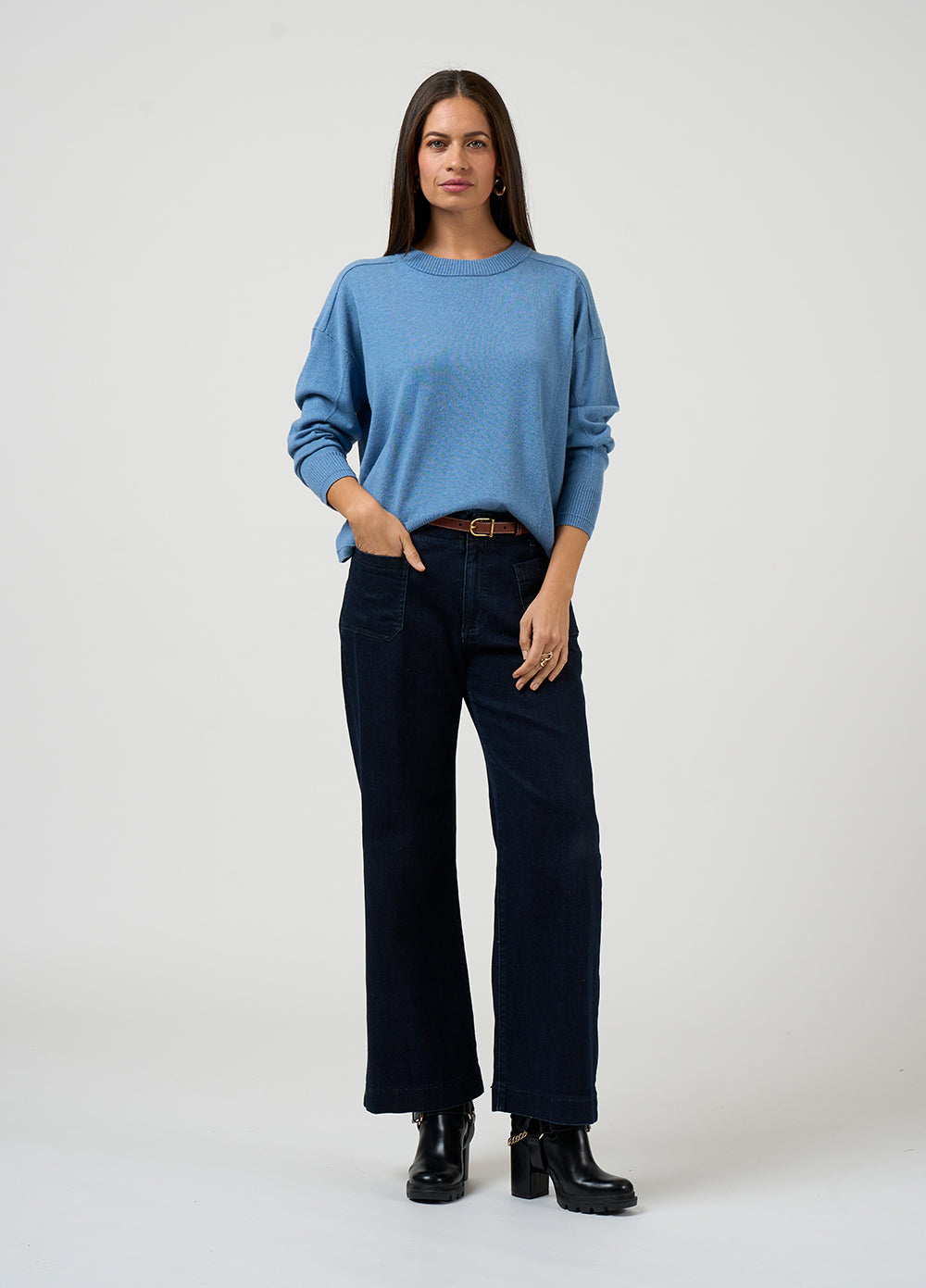 Alexi Sweater - Chambray - Girl Next Door Fashion