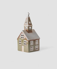 Alsace Tea Light Church - Olive Green