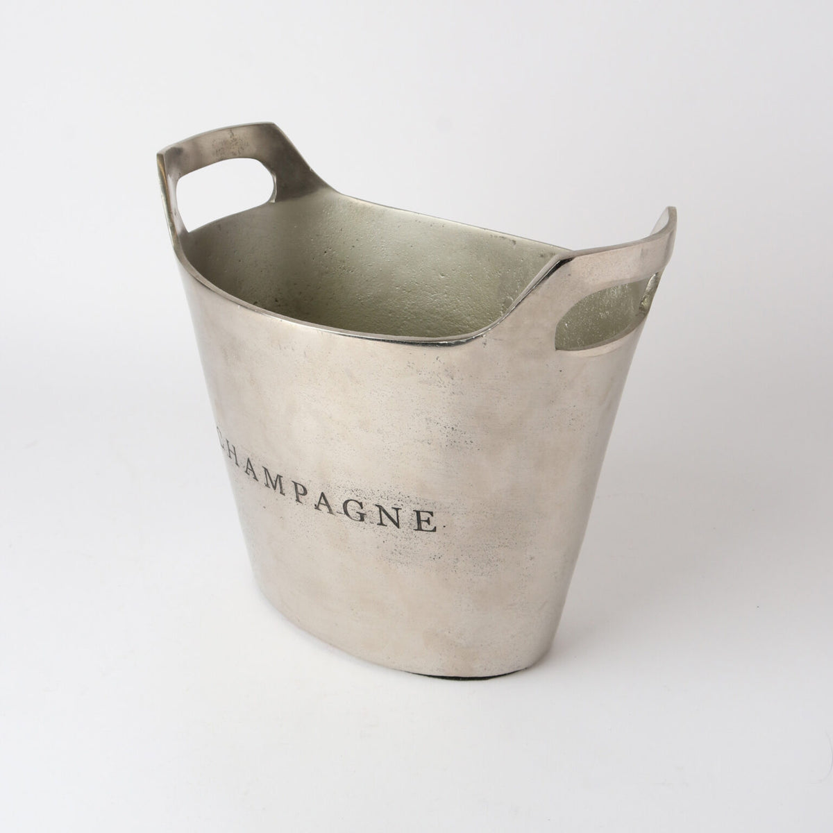 Aluminium Oval Champagne Bucket - Raw Silver