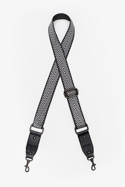 Bag Strap- silver arrows black