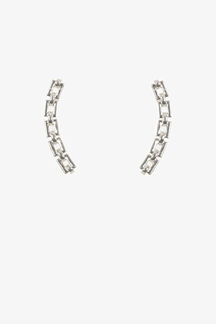 Chain Link Ear Climber - Silver