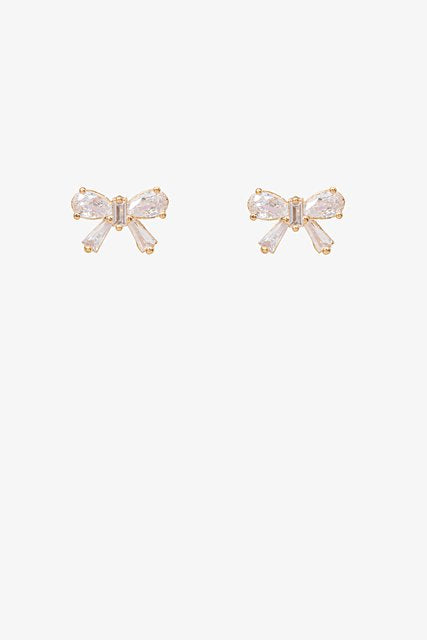 Bow Sparkle Earring - Gold