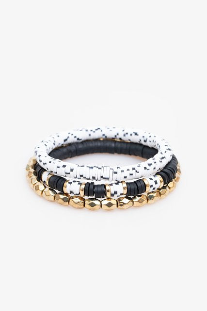Beaded Bracelet Set - Black