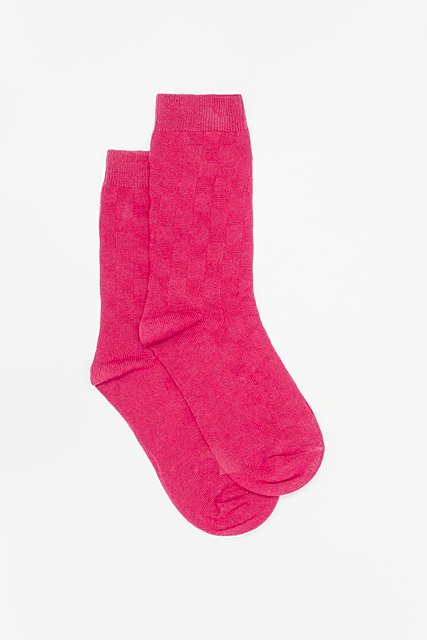 Basketweave Sock - Pink