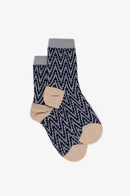 Lurex Aztec Sock - Grey