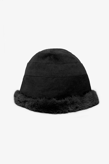 Fur Trim Hat - Black