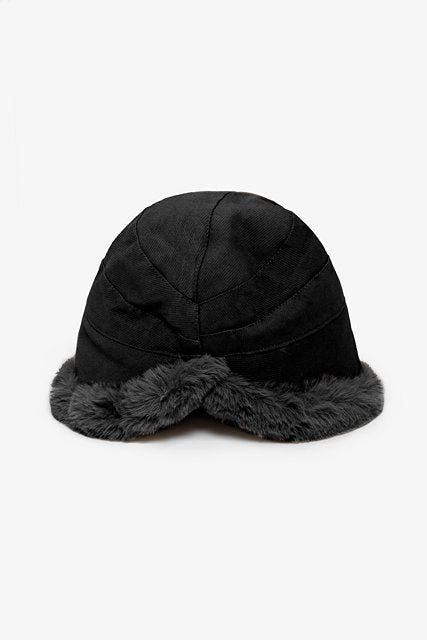 Fur Trim Hat - Black