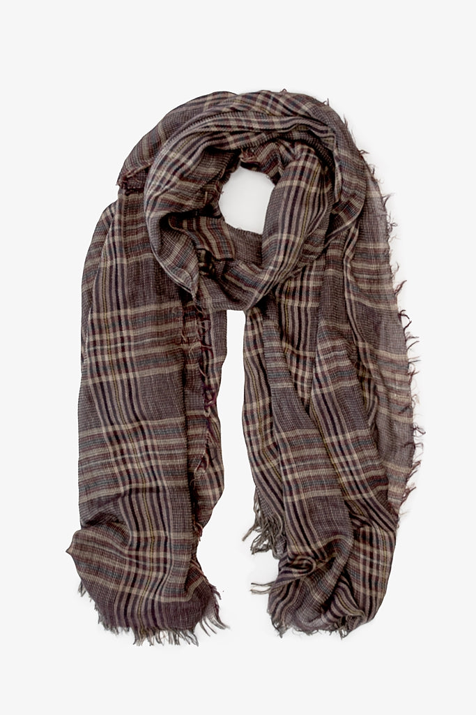 Serene Plaid Scarf - Autumn Merlot